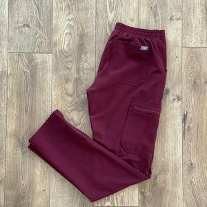 Figs burgundy Yola pants